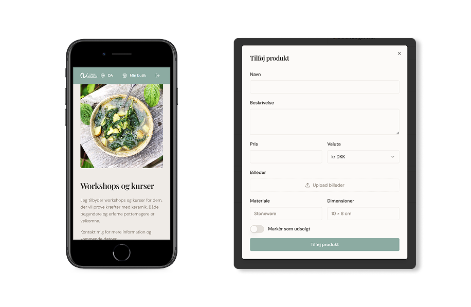 Mobile version and dialog to add to the store